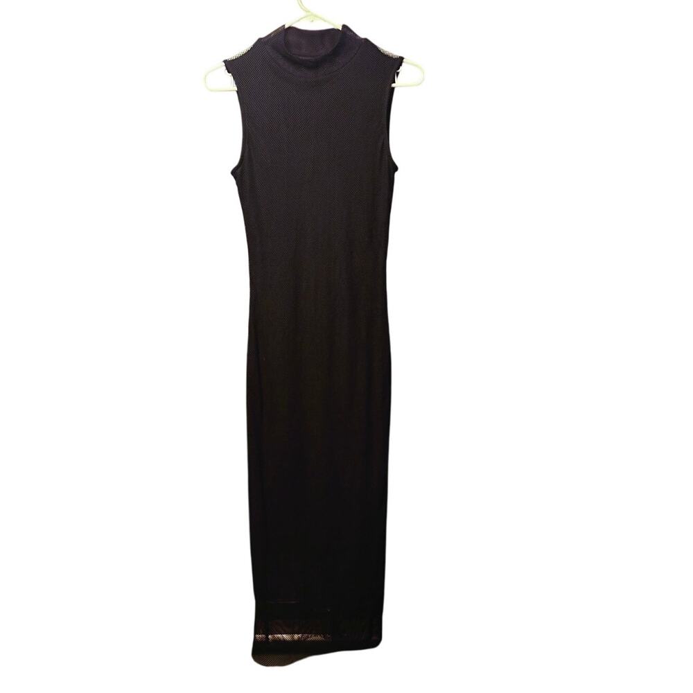 Kendall & Kylie black mesh sleeveless maxi dress festival rave